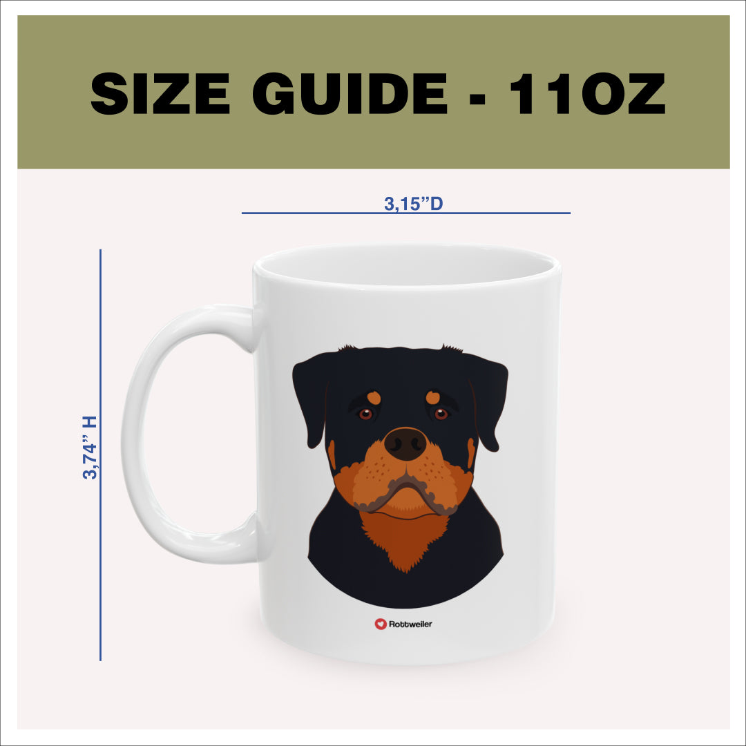 Mug 11oz Size Guide 3.74 H x 3.15 D