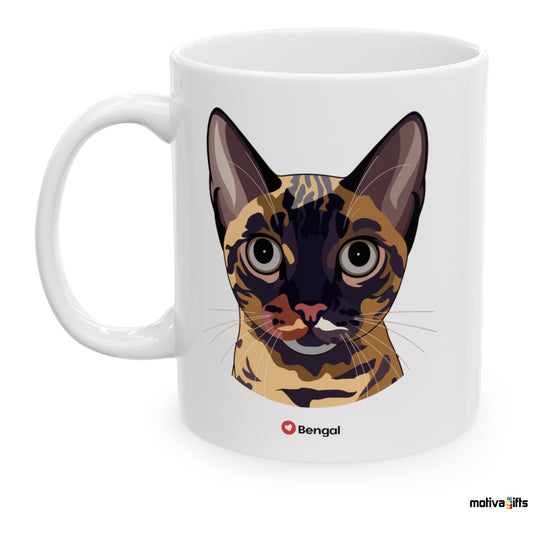 Bengal Love Cat White 11 oz Ceramic Mug 