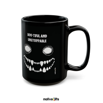 Boo-tiful and unstoppable, black, 15 oz, mug 