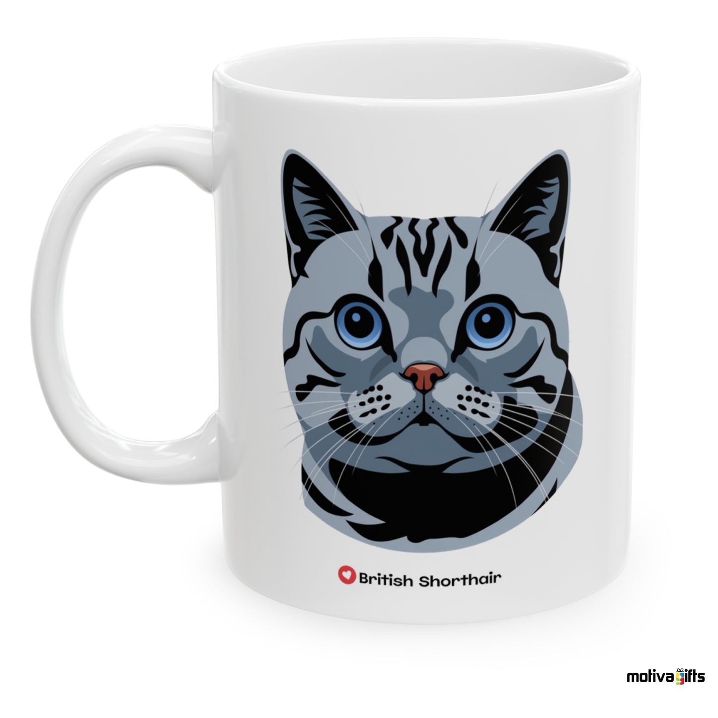 British Shorthair Love Cat White 11 oz Mug 