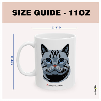 Size guide - 11 oz mug - 3.74H x3.15D