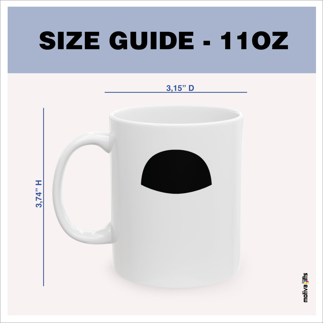 Size guide - 11 oz mug - 3.74H x3.15D