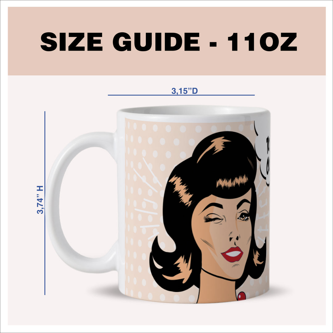 Size guide - 11 oz mug - 3.74H x3.15D