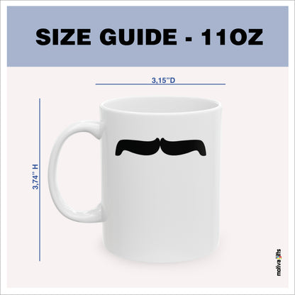 Size guide - 11 oz mug - 3.74H x3.15D