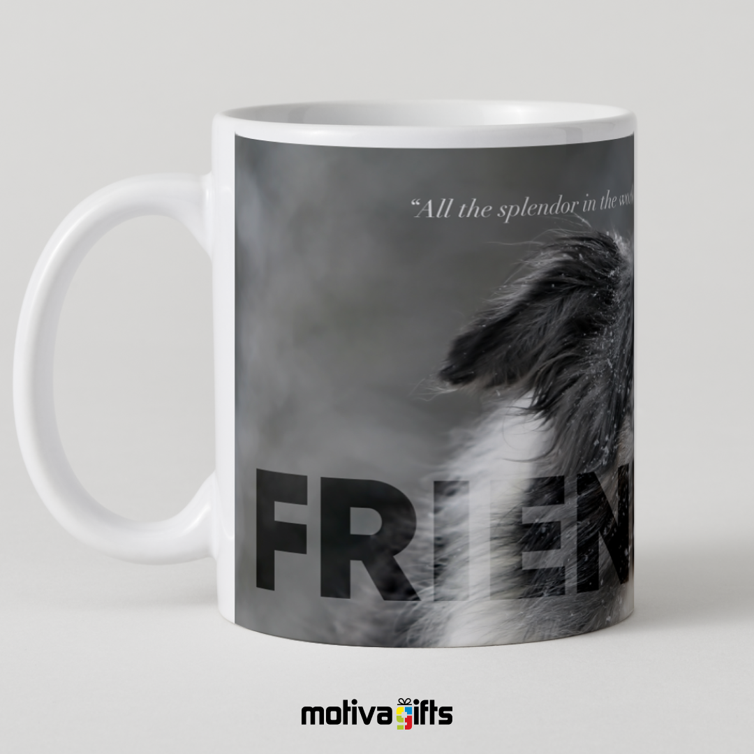 Voltaire Friendship Quote Inspiration Mug, Left side, wraparound design