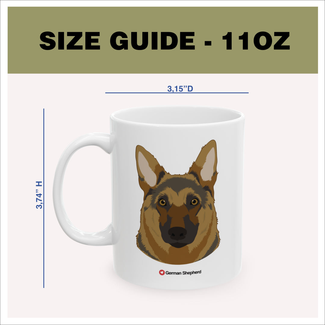 Mug 11oz Size Guide 3.74 H x 3.15 D