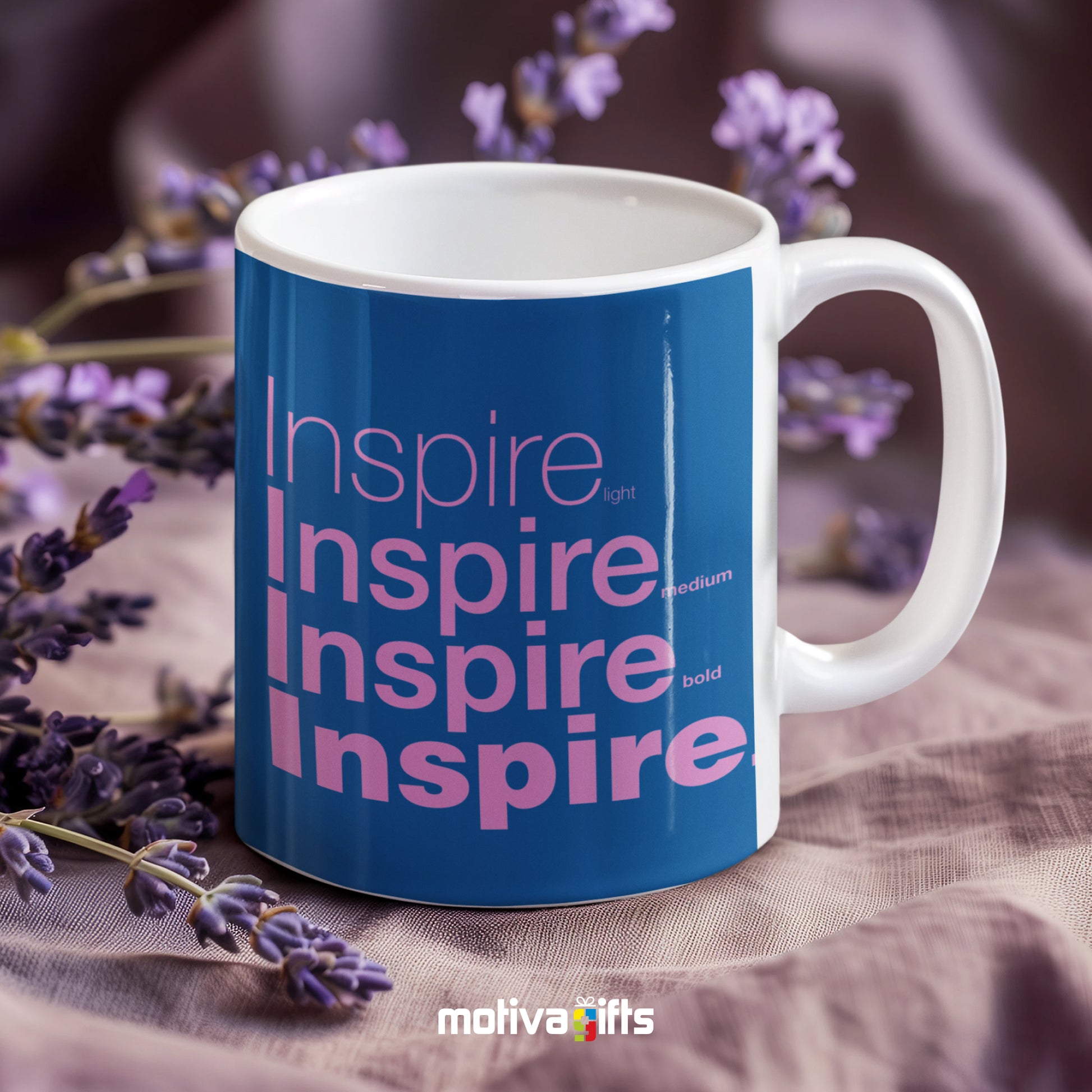 Inspire Motivate Words Blue Right View - Motiva Gifts