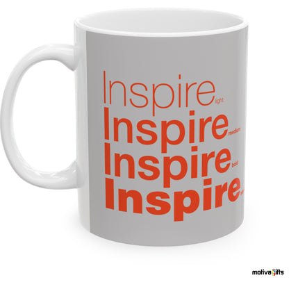 Inspire Motivate Words Grey Mug- Left View