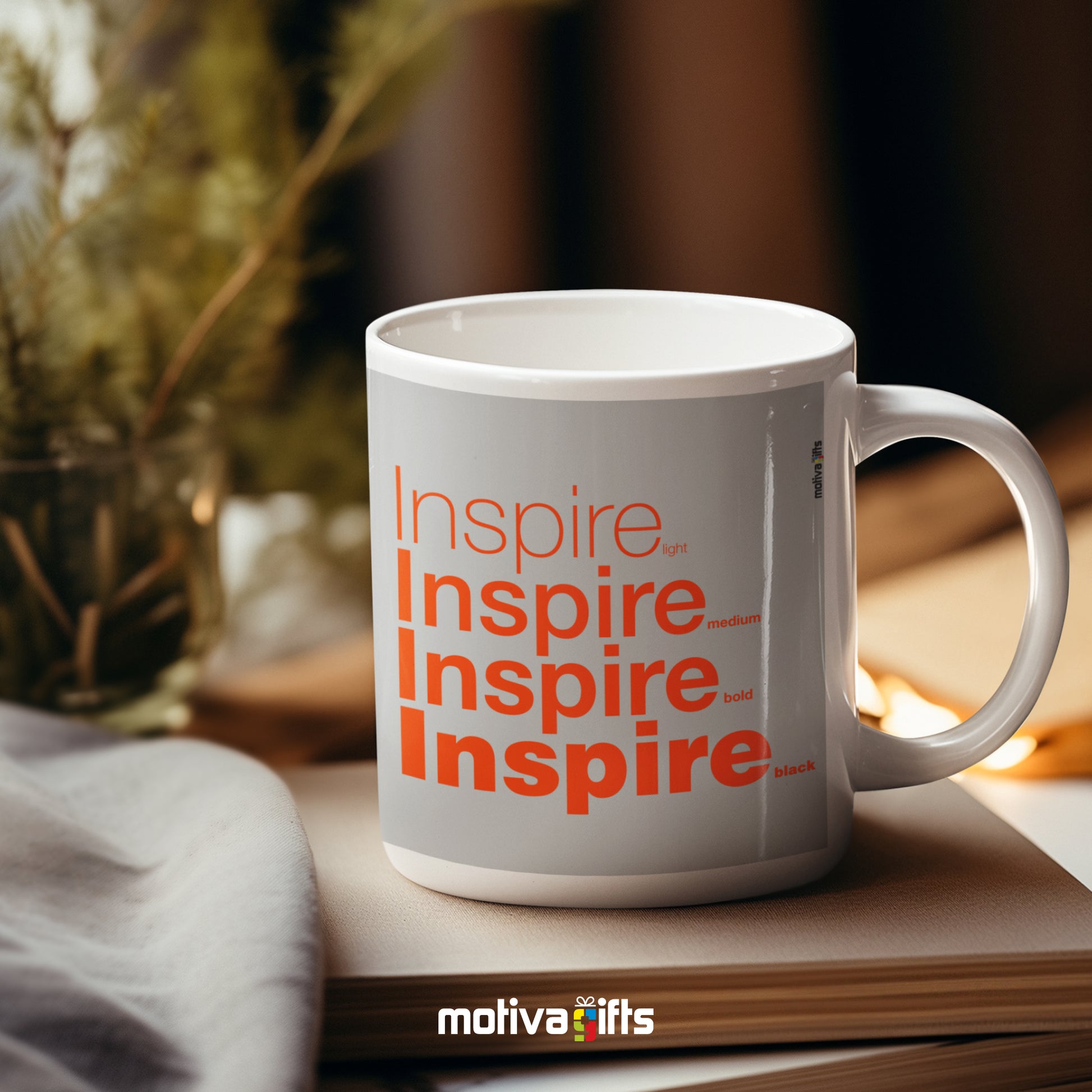 Inspire Motivate Words Grey Right View - Motiva Gifts