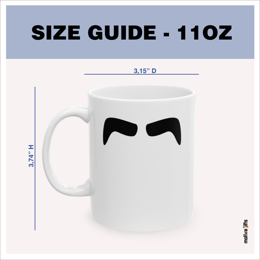 Size guide - 11 oz mug - 3.74H x3.15D