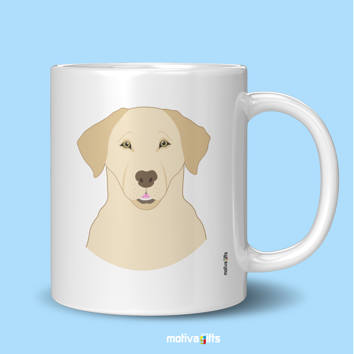 Discover the Love Dog Collection at Motiva Gifts - Featuring a  Labrador  design, 11 oz Ceramic Mug. Our white ceramic mug is perfect for both hot and cold beverages, and it is dishwasher, microwave safe. Available at Motiva Gifts - Shop Now!