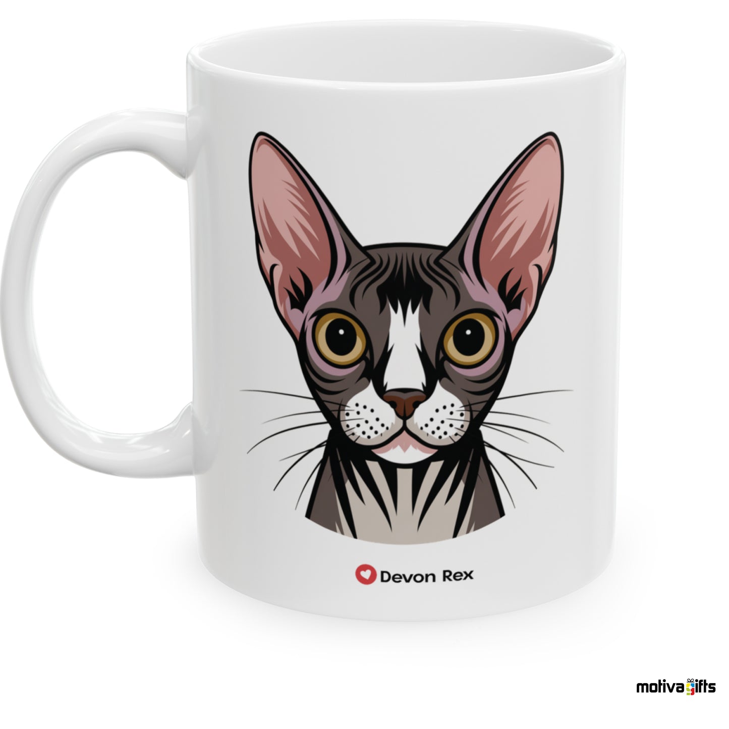 Devon Rex Love Cat White 11 oz Ceramic Mug 