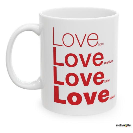 Love Motivate Words White Mug- Left View