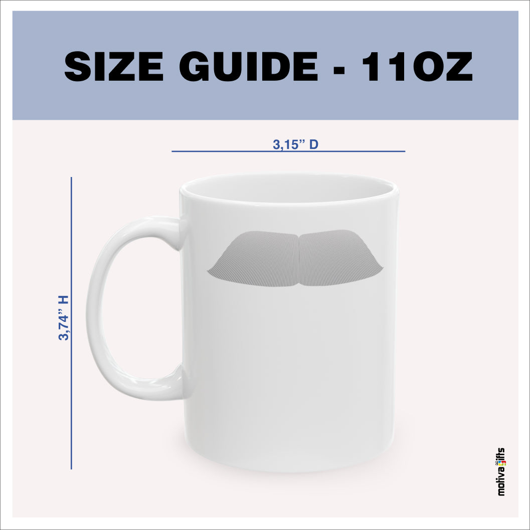 Size guide - 11 oz mug - 3.74H x3.15D