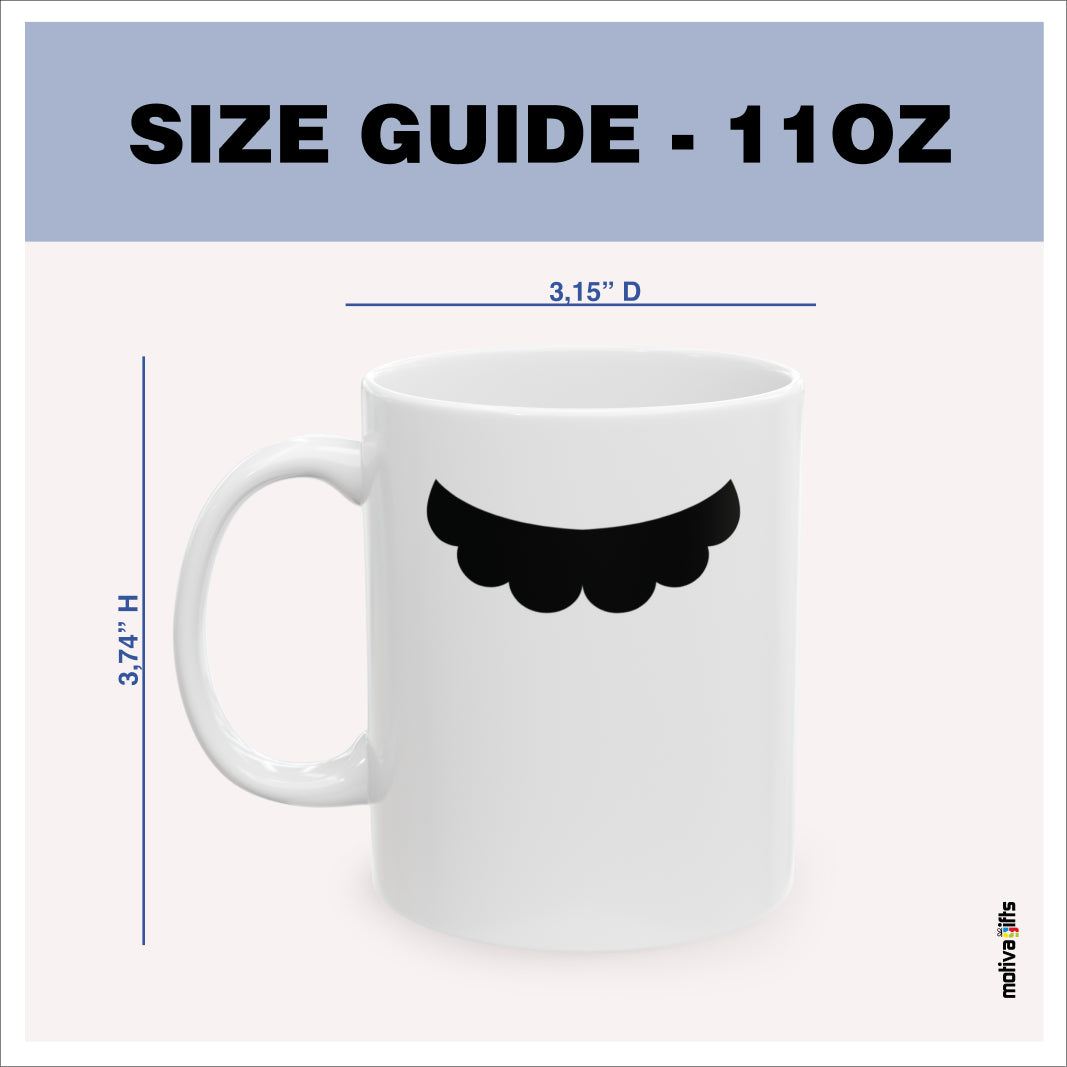 Size guide - 11 oz mug - 3.74H x3.15D