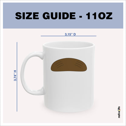 Size guide - 11 oz mug - 3.74H x3.15D