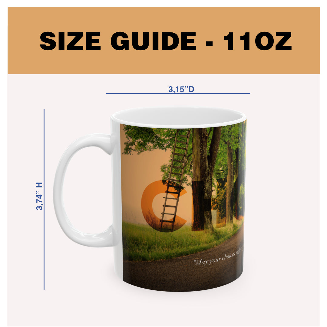 Size guide - 11 oz mug - 3.74H x3.15D