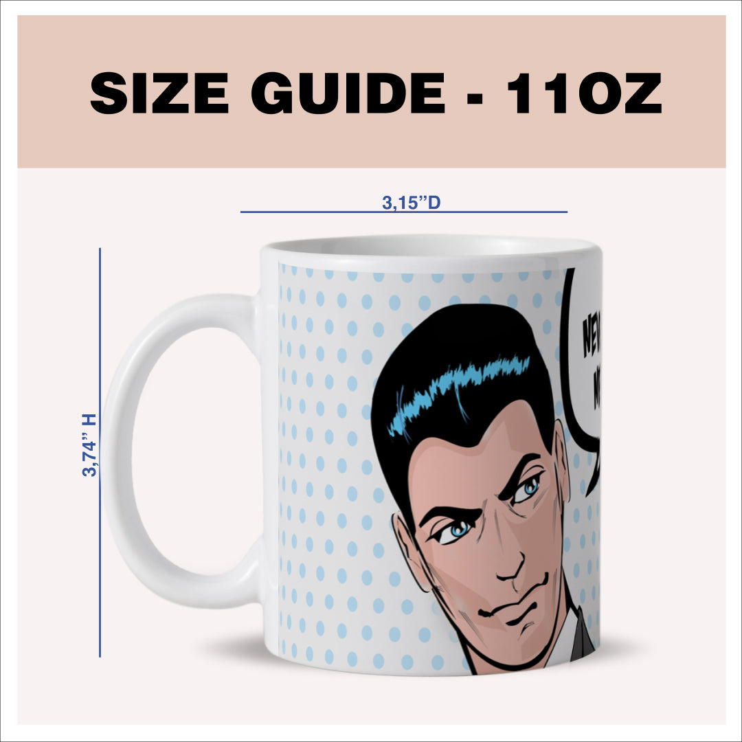 Size guide - 11 oz mug - 3.74H x3.15D