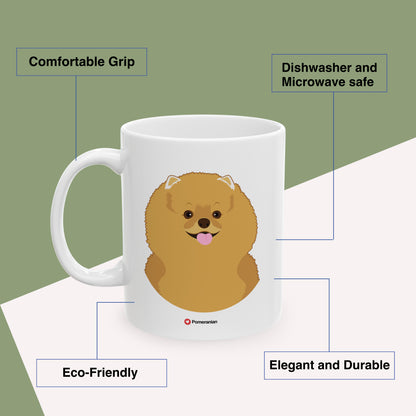 Pomeranian Love Dogs Benefits: comfortable grip, eco-friendly, dishwasher and microwave safe, elegant and durable. By Motiva Gifts.