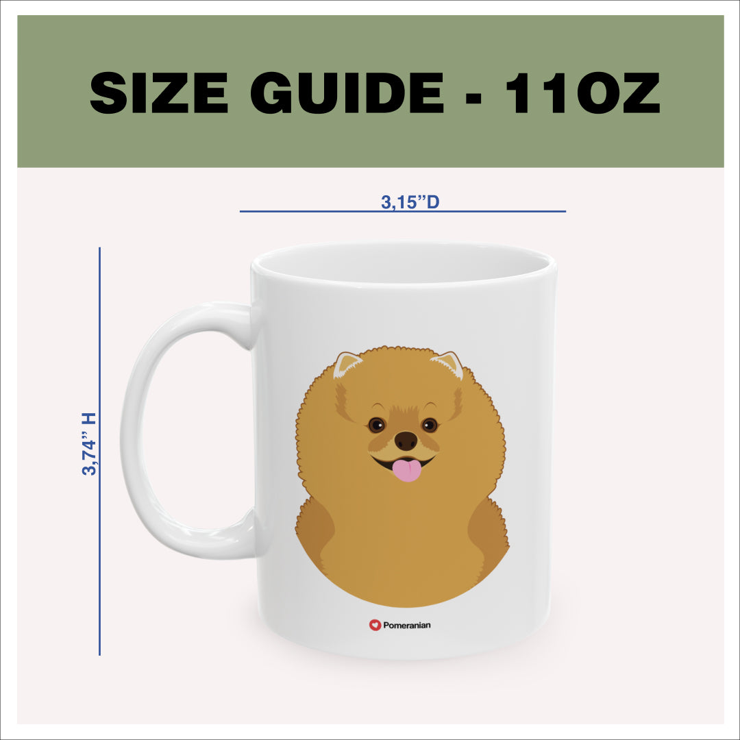 Mug 11oz Size Guide 3.74 H x 3.15 D