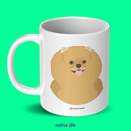 Discover the Love Dog Collection at Motiva Gifts - Featuring a Pomeranian design, 11 oz Ceramic Mug. Our white ceramic mug is perfect for both hot and cold beverages, and it is dishwasher, microwave safe. Available at Motiva Gifts - Shop Now!