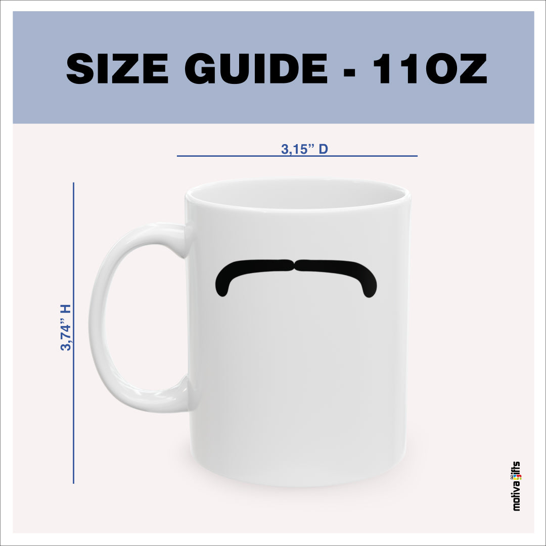 Size guide - 11 oz mug - 3.74H x3.15D