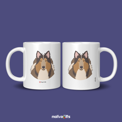 Discover the Love Dog Collection at Motiva Gifts - Featuring a  Rough Collie  design, 11 oz Ceramic Mug. Our white ceramic mug is perfect for both hot and cold beverages, and it is dishwasher, microwave safe. Available at Motiva Gifts - Shop Now!