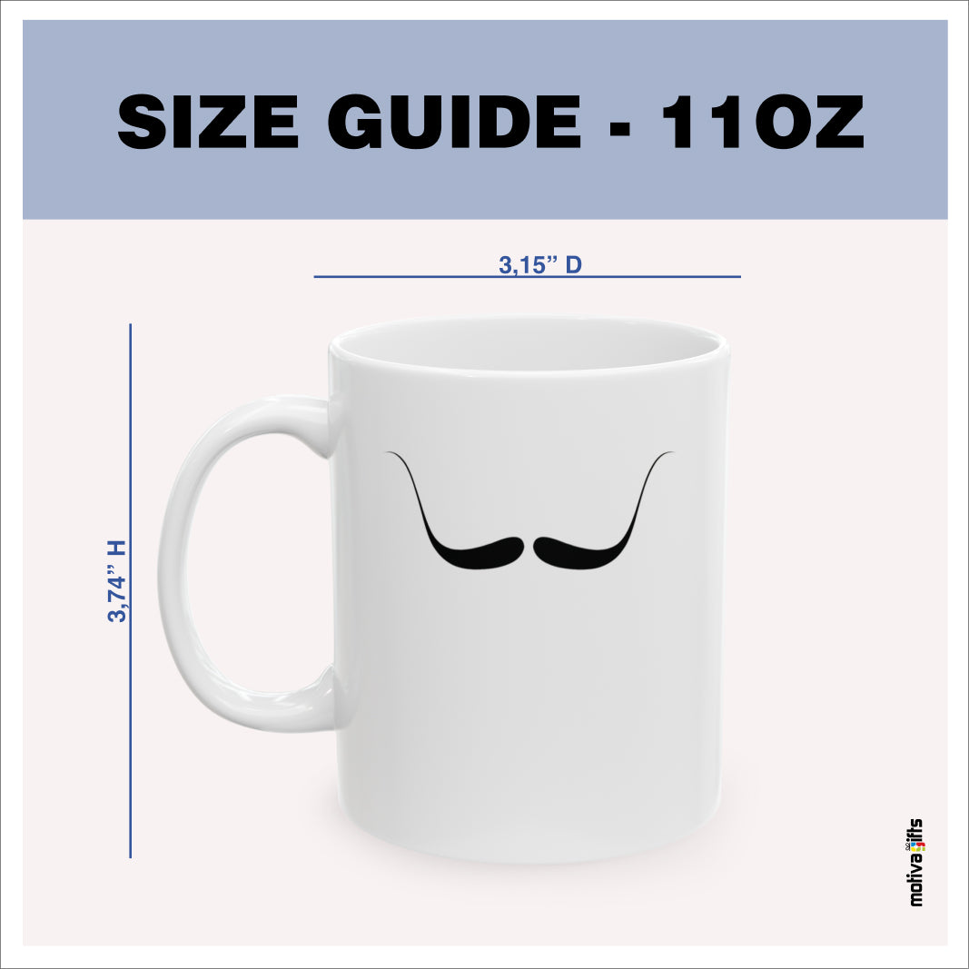 Size guide - 11 oz mug - 3.74H x3.15D