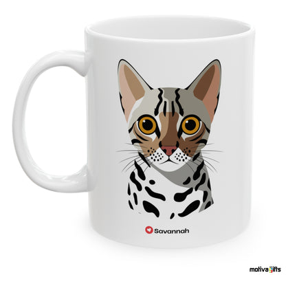 Savannah Love Cat White 11 oz Ceramic Mug 