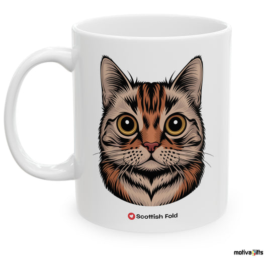 Scottish Fold Love Cat White 11 oz Ceramic Mug 