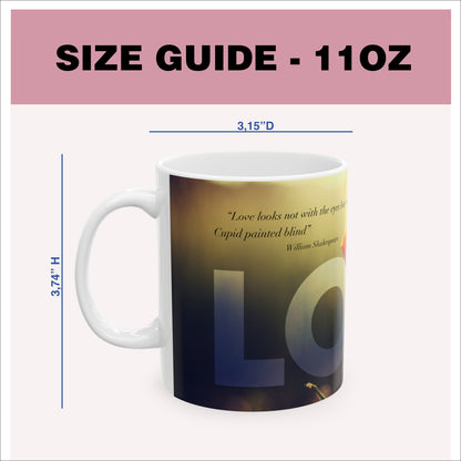 Size guide - 11 oz mug - 3.74H x3.15D