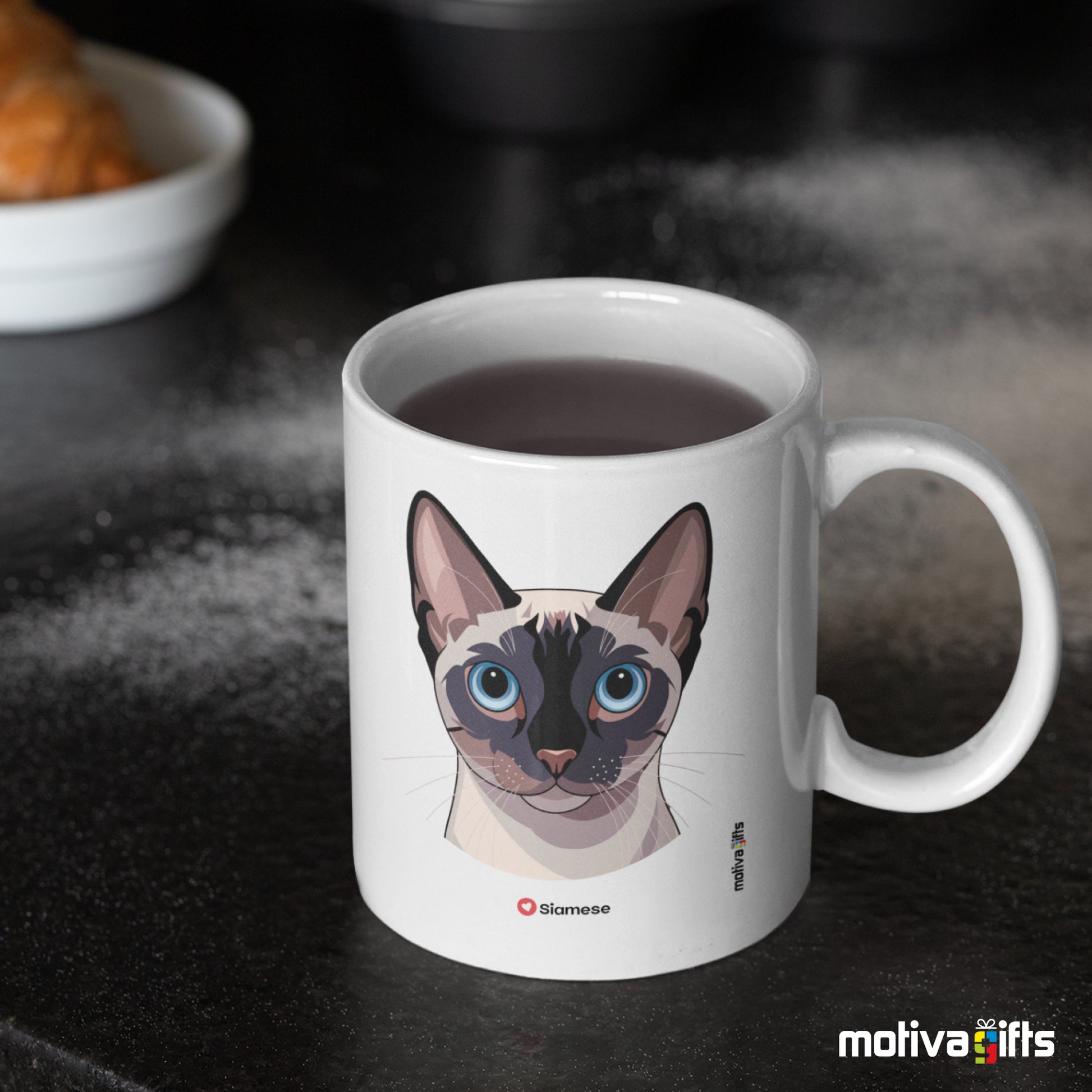 Siamese Love Cat White 11 oz Ceramic Mug 