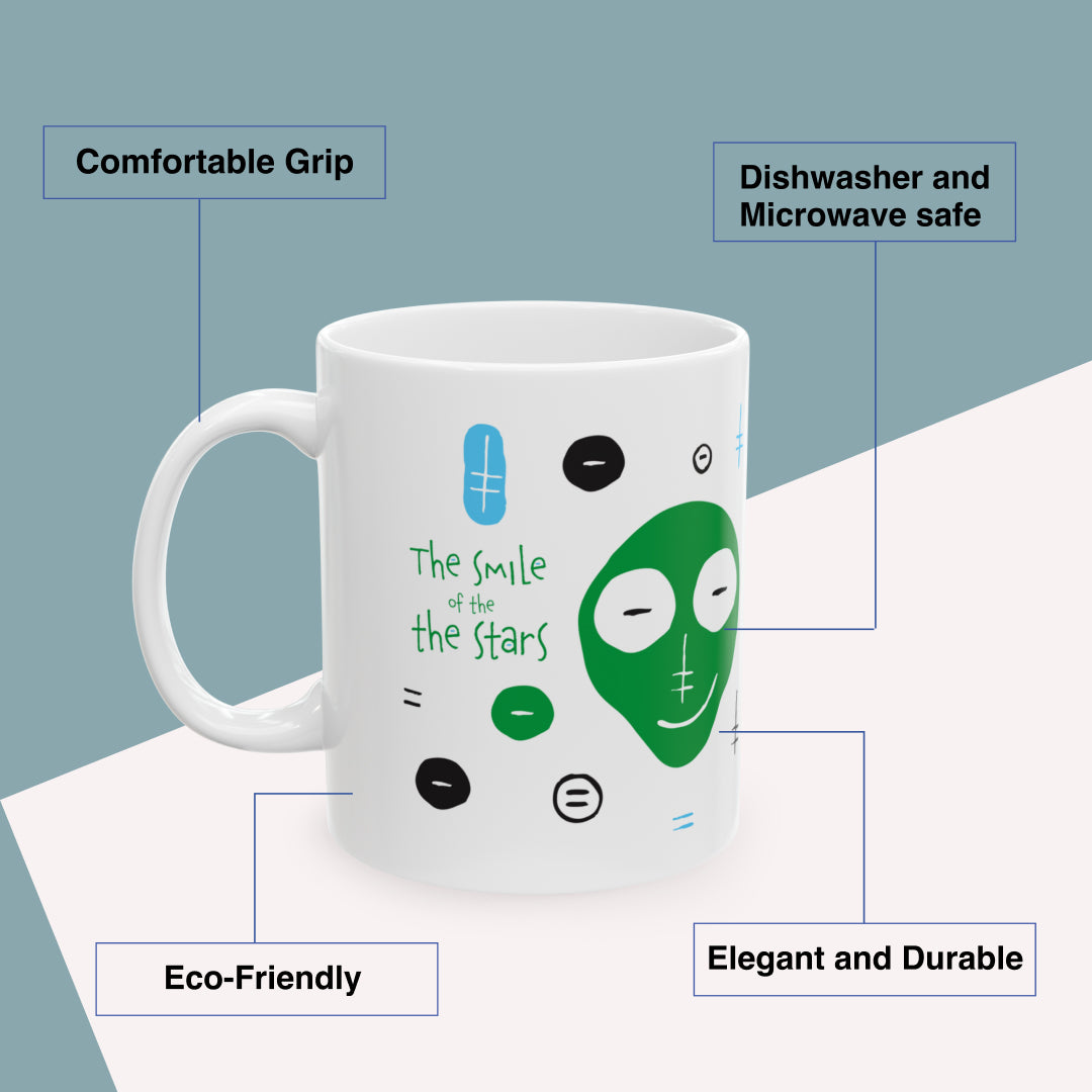 The French Count’s Smile Mug Benefits: comfortable grip, eco-friendly, dishwasher and microwave safe, elegant and durable. By Motiva Gifts