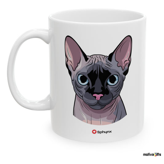 Sphynx Love Cat White 11 oz Ceramic Mug 