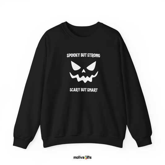 Spooky But Strong, Scary But Smart Unisex black sweatshirt 