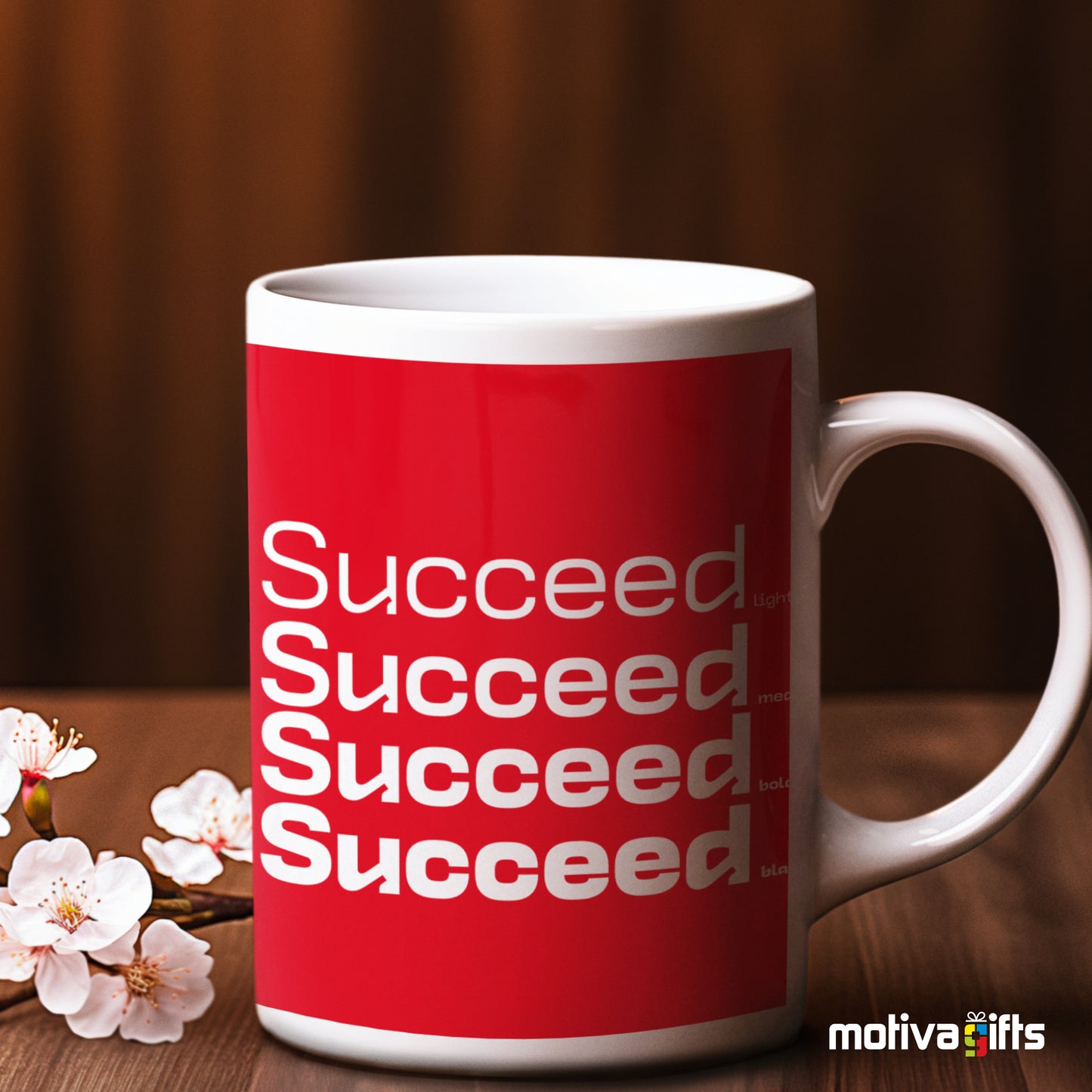 Succeed Motivate Words Red Right View - Motiva Gifts