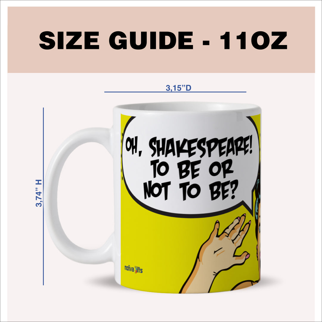 Size guide - 11 oz mug - 3.74H x3.15D