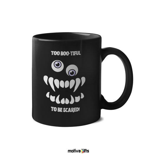 Too Boo-tiful to Be Scared Mug,Black,11 oz, Motiva Gifts