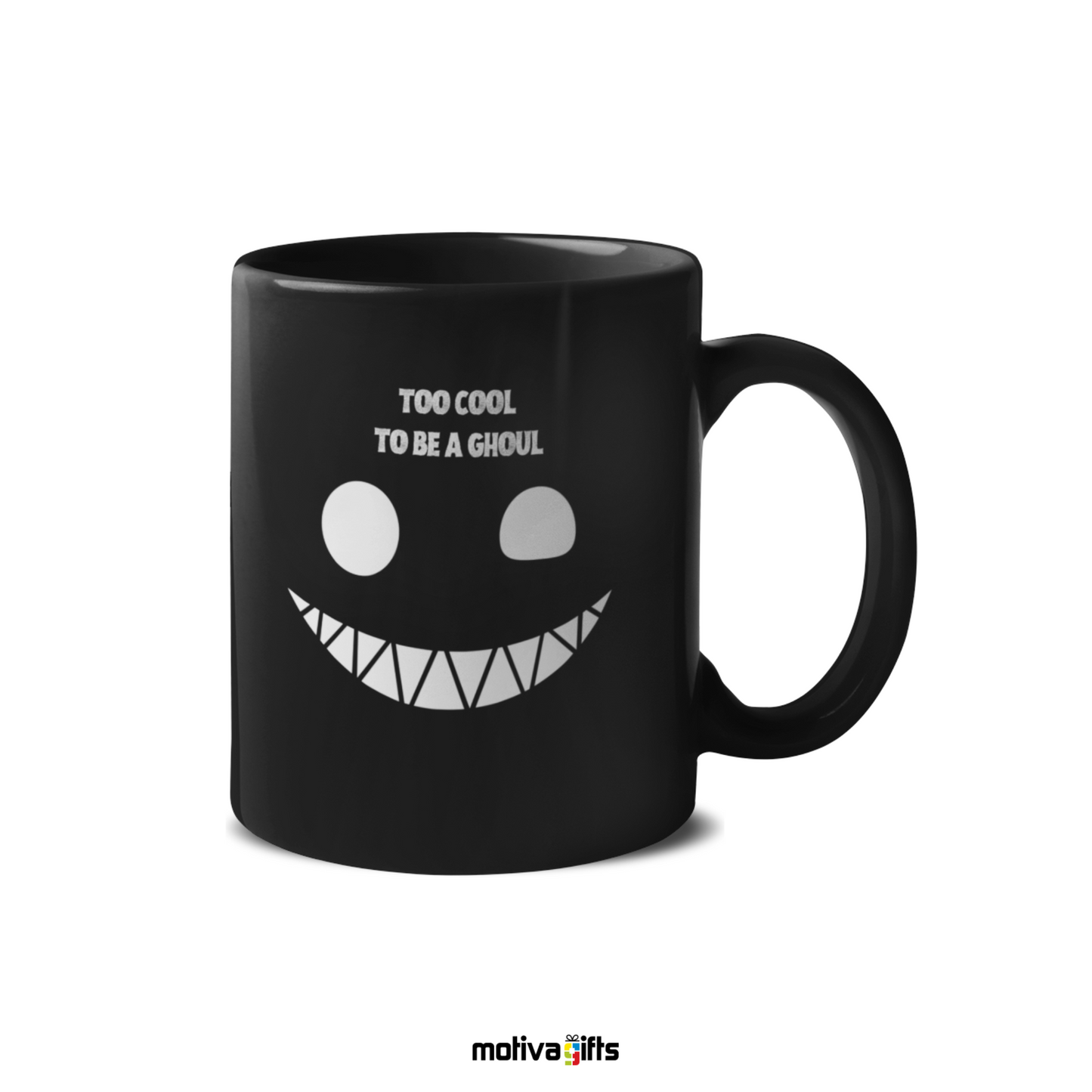 Too Cool to Be a Ghoul Mug,Black,11 oz, Motiva Gifts