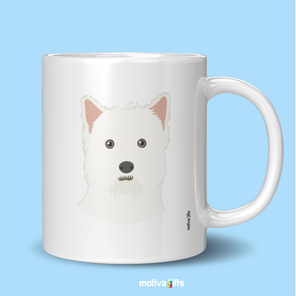 Discover the Love Dog Collection at Motiva Gifts - Featuring a  West Highland White Terrier  design, 11 oz Ceramic Mug. Our white ceramic mug is perfect for both hot and cold beverages, and it is dishwasher, microwave safe. Available at Motiva Gifts - Shop Now!