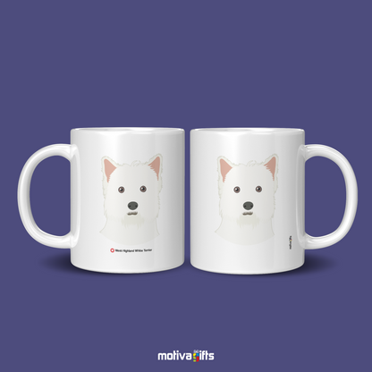 Discover the Love Dog Collection at Motiva Gifts - Featuring a  West Highland White Terrier  design, 11 oz Ceramic Mug. Our white ceramic mug is perfect for both hot and cold beverages, and it is dishwasher, microwave safe. Available at Motiva Gifts - Shop Now!