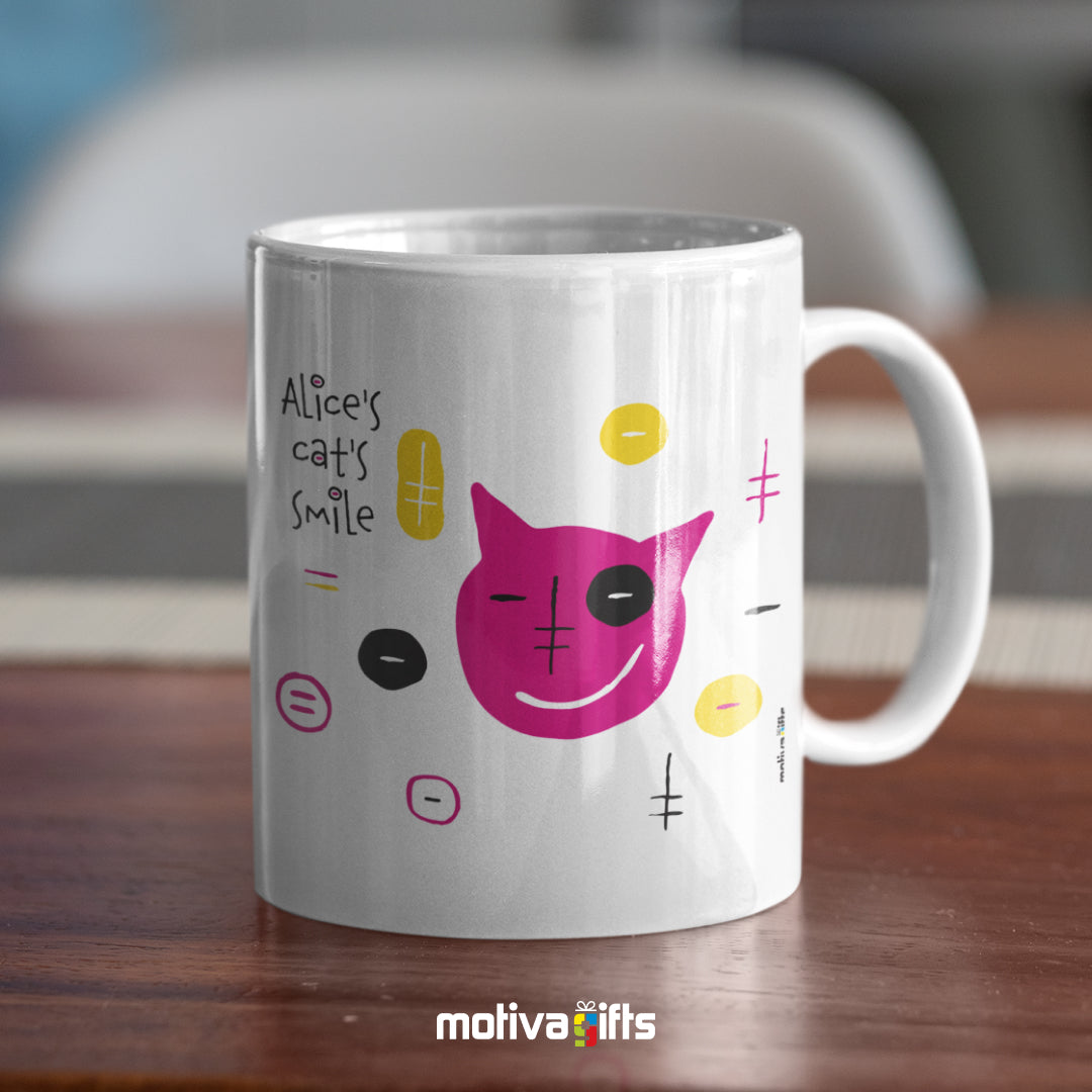 Alice Cat Smiles Collection - White mug - Right view - Motiva Gifts