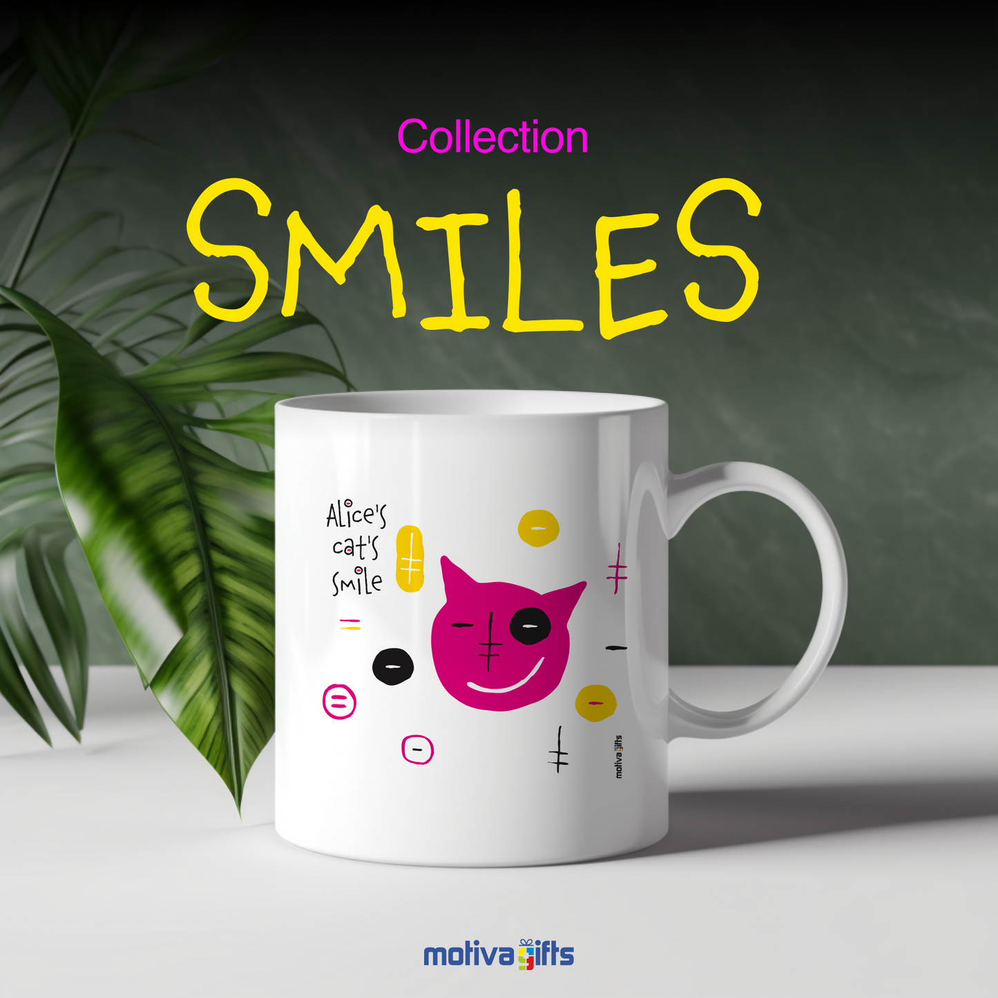 Alice Cat Smiles Collection - White mug - Motiva Gifts