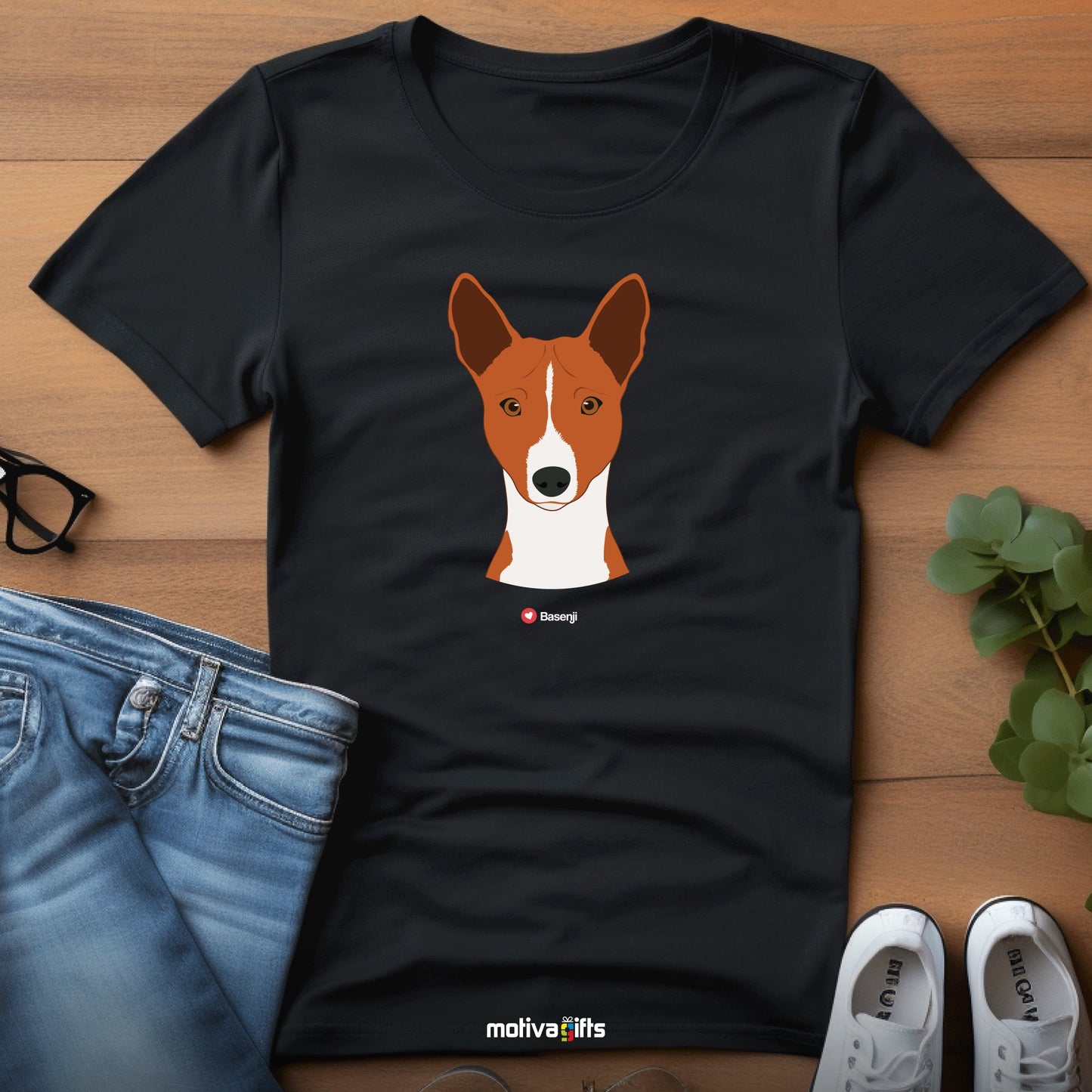 Basenji Tshirt Love Dogs T - Shirt - #product_colour# #product_position# Motiva Gifts