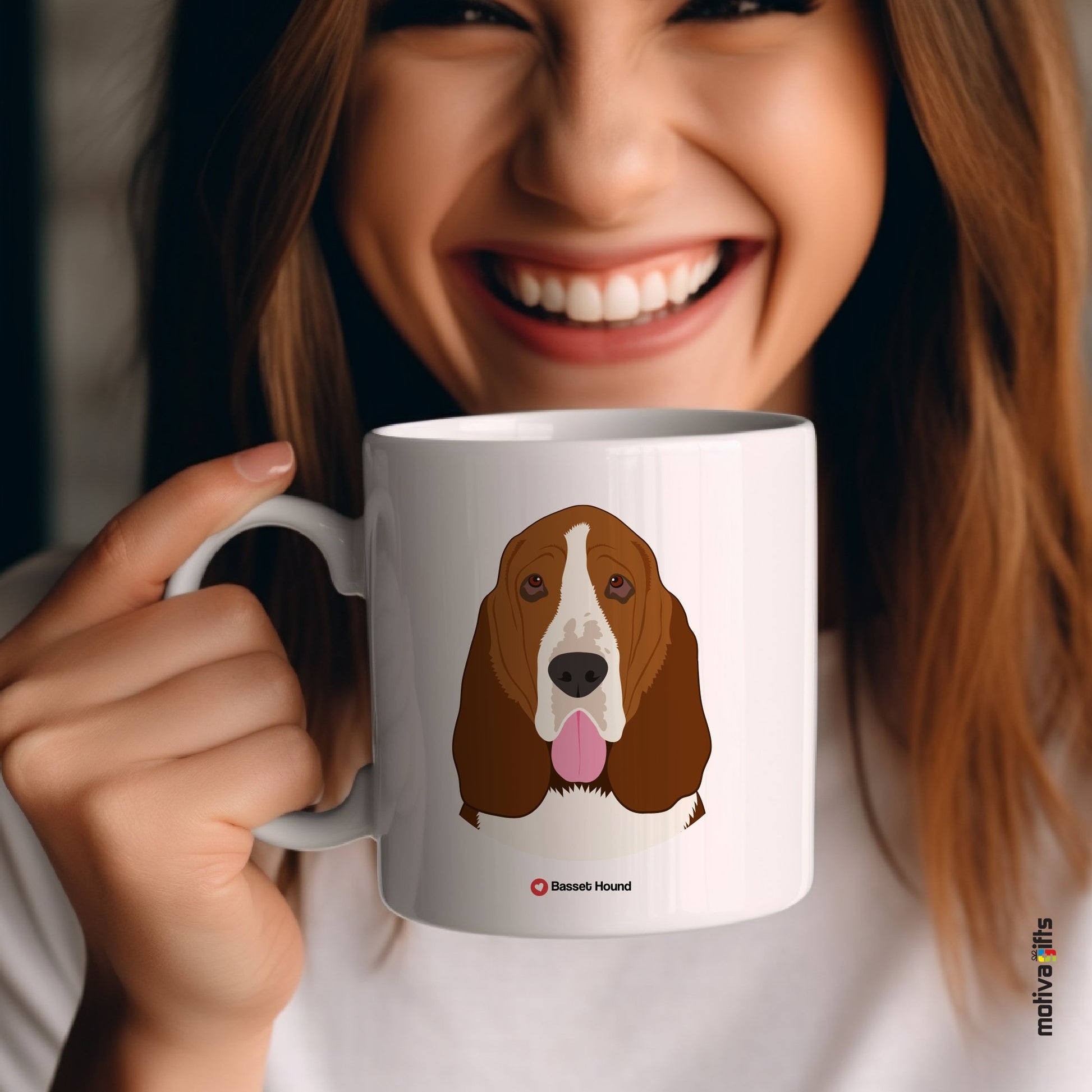 Basset Hound Mug Mug - #product_colour# #product_position# Motiva Gifts