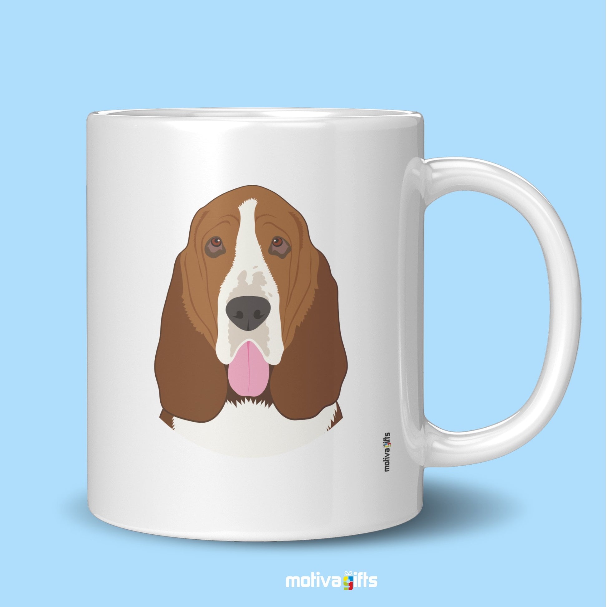 Basset Hound Mug Mug - #product_colour# #product_position# Motiva Gifts