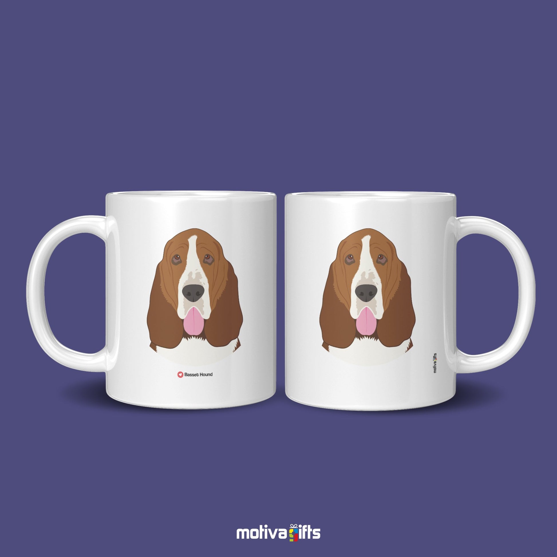 Basset Hound Mug Mug - #product_colour# #product_position# Motiva Gifts