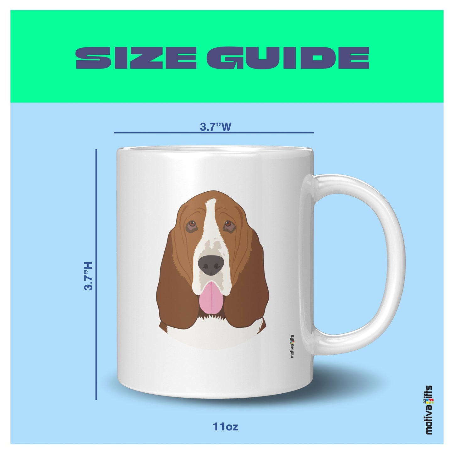 Basset Hound Mug Mug - #product_colour# #product_position# Motiva Gifts