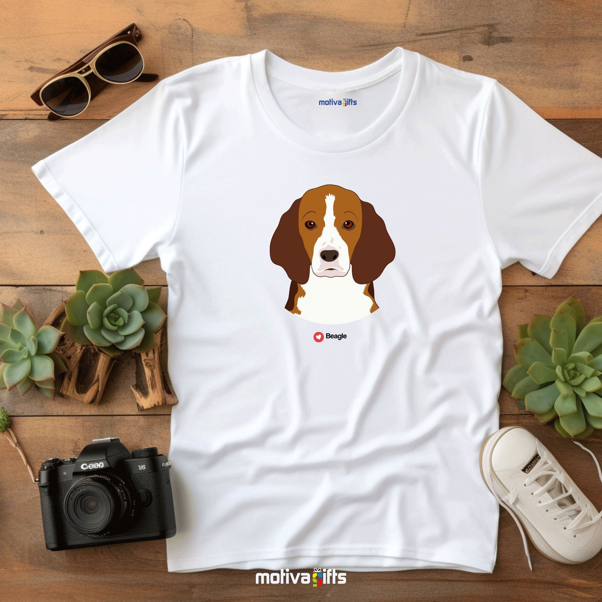 Beagle Tshirt Love Dogs T - Shirt - #product_colour# #product_position# Motiva Gifts