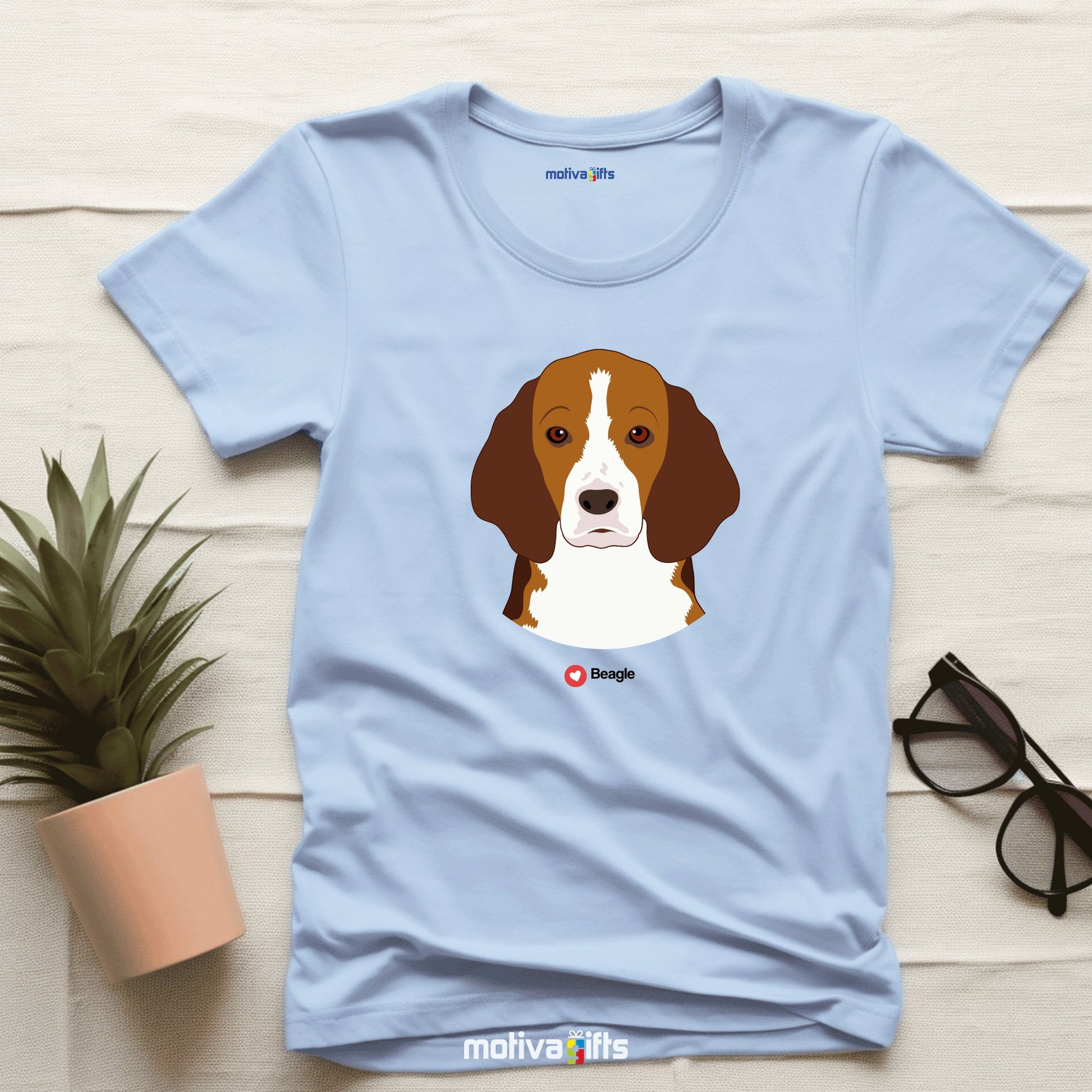 Beagle Tshirt Love Dogs T - Shirt - #product_colour# #product_position# Motiva Gifts